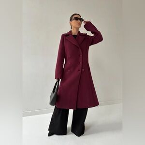NWT Leze the Label Alexandra Coat in Burgundy